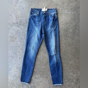 Altar'd State Distressed Blue Skinny Jeans